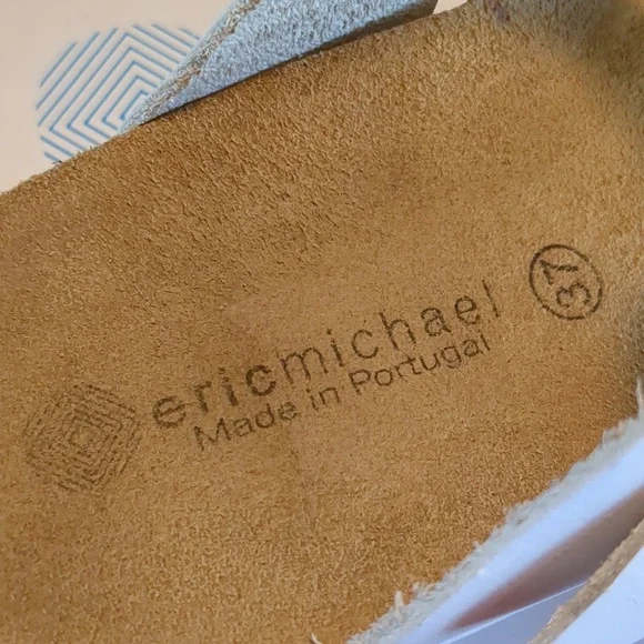 Eric Michael White Leather Adjustable Strap Low Wedge Sandals 37 - Picture 11 of 12